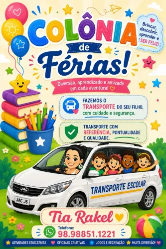 Colônia de férias - transporte escolar