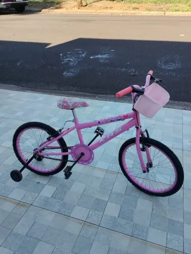 Bicicleta Infantil Aro 20 + Rodinha Feminina Passeio Krs
