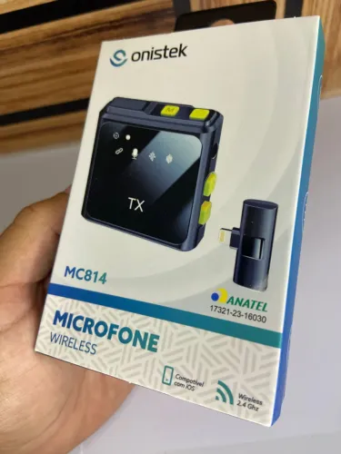 Microfone Lapela Wireless sem Fio Anatel - MC814 Onistek an8