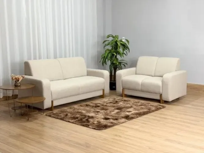Novidade em estoque! Sofá 2×3 Lugares Ref.5430 D33, molas, percintas italianas e em linho