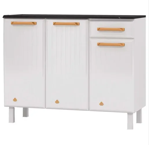 Balcão de Cozinha Branco com 3 Portas e 2 Gavetas - Excelente Estado