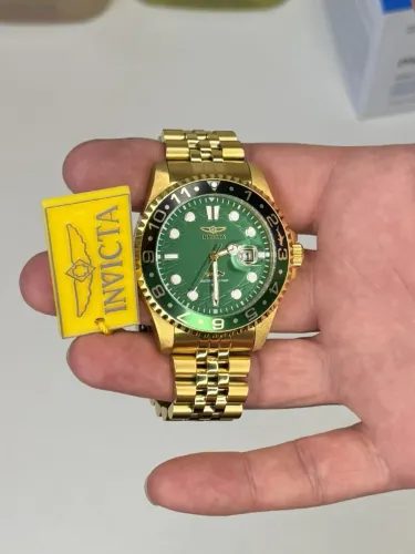 Relógio Invicta Pro Diver Dourado e Verde Masculino - Novo, Sem Uso