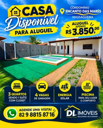 Alugo ótimo casa no condomínio Encanto das Marés na Massagueira.