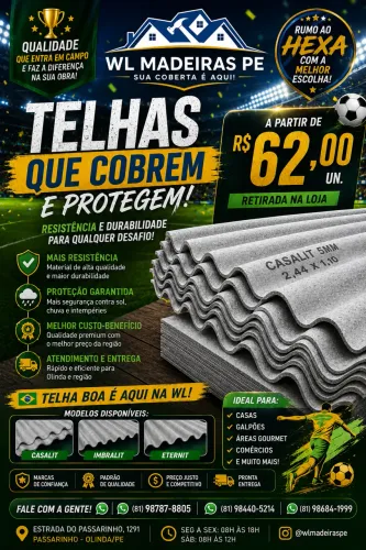 Telha de qualidade e garantia