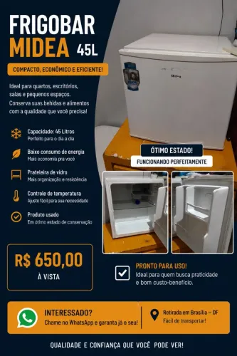 FRIGOBAR MIDEA 45L À VENDA!