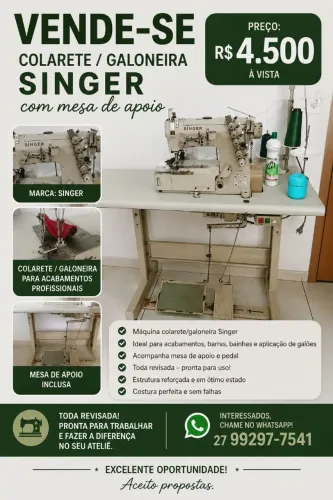 Colarete/Galoneira Singer