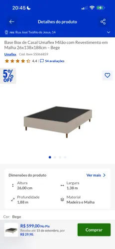 CAMA DE CASAL A VENDA BOX+COLCHAO