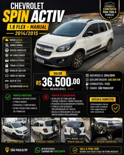 Chevrolet Spin Activ 1.8 8V Econo. Flex 5P Mec. 2015