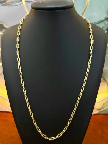 Cordão de ouro Cartier quinado maciço 35g novo ( LOJA )