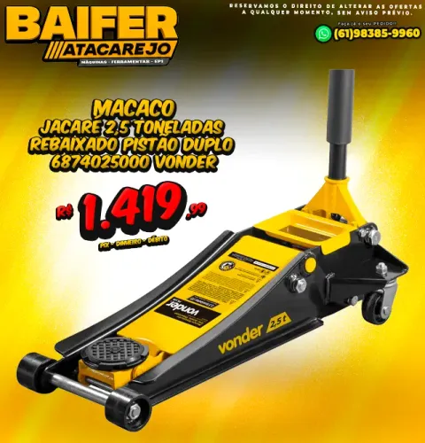 Macaco Jacaré 2,5 Toneladas Rebaixado Pistão Duplo * Vonder