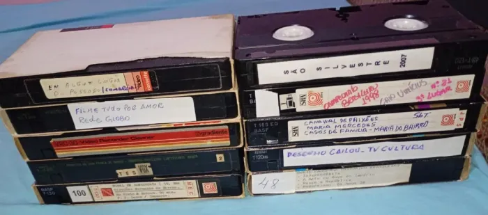 10 fitas VHS retrô gravadas da TV aberta anos 90