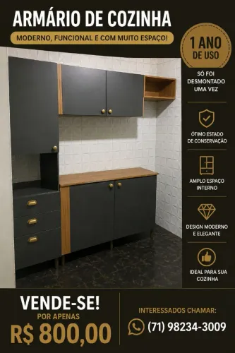 Armário de cozinha seminovo