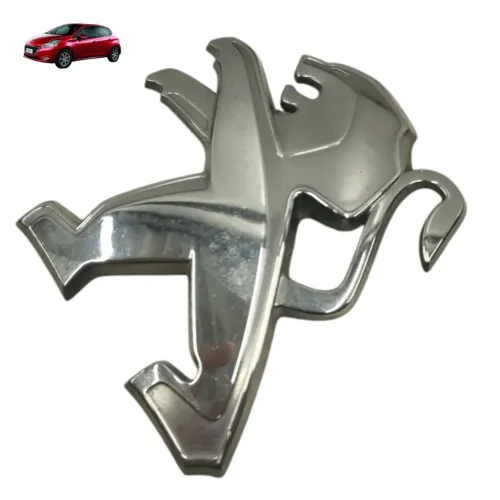 Emblema Dianteiro Peugeot 208 2014 2015 2016 2017 2018 2019 Prata