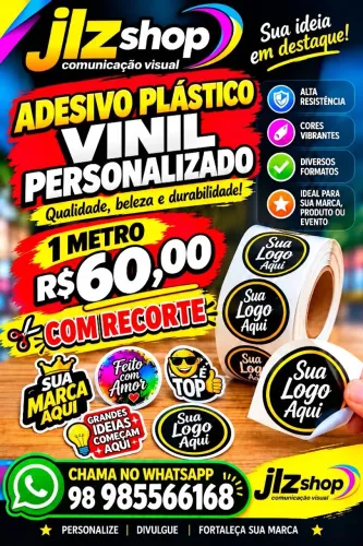 ADESIVO PLÁSTICO VINIL PERSONALIZADOS 1 METRO
