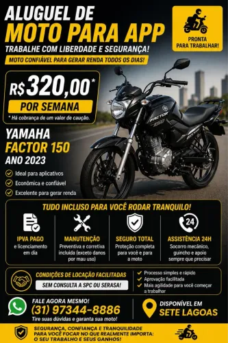 ALUGUEL DE MOTOS PARA APP