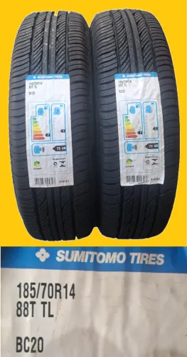Par de Pneus Aro 14 Sumitomo 185 x 70 BC20_Montagem Grátis_Aceito Cartão*