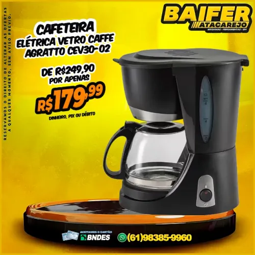Cafeteira Elétrica Vetro Caffe Agratto CEV30-02