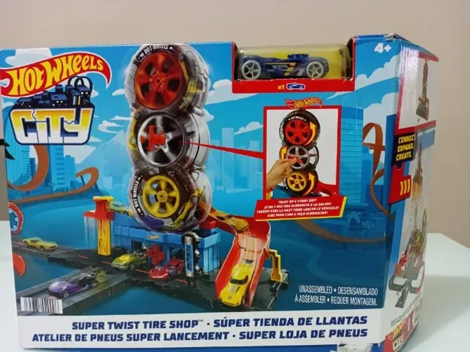 Hot Wheels Pista City Super Loja de Pneus - Mattel Novo