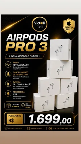 AirPods Pro 3 Lacrado | Garantia Apple 1 Ano 