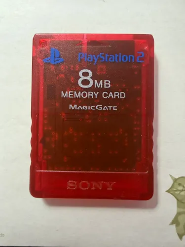 Memory Card Vermelho Translucido Red PS2 PlayStation 2 Original