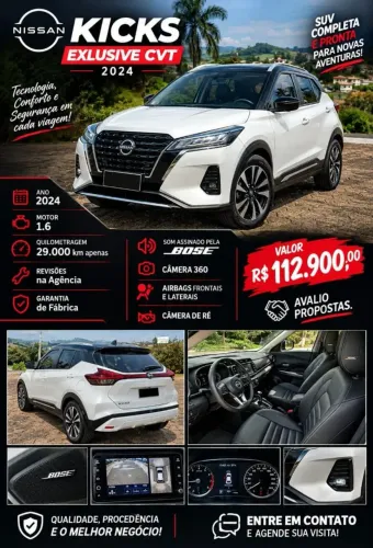 Nissan Kicks Exclusive 1.6 16V Flex AUT 2024