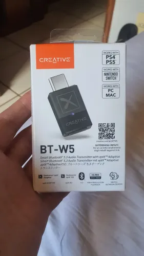 Creative BT-W5 Adaptador Bluetooth de Áudio 5.3 com aptX Adaptive