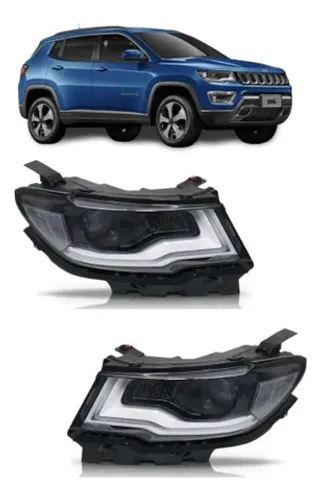 Par Farol Sem Xenon Com LED Jeep Compass 2017 a 2019