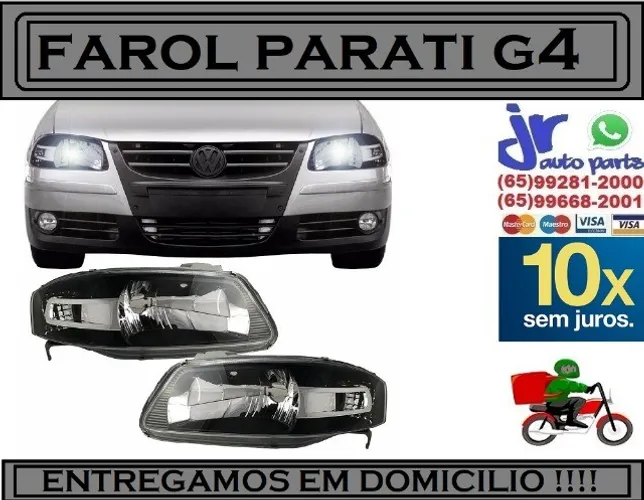 Par Farol Parati G4 2006 2007 2008 2009 2010 2011 2012 Máscara Negra