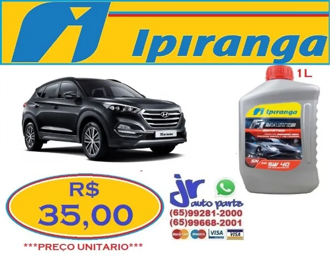 Lubrificante Ipiranga Tucson F1 Master 5W40 sintético
