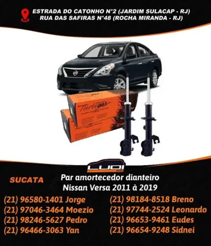 Par amortecedor dianteiro Nissan Versa 2011 à 2019