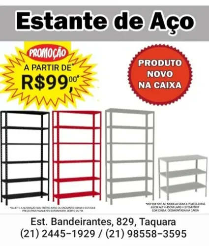 Estante de Ferro / Aço KIT Prateleiras a partir R$99,00* (Nova na Caixa)