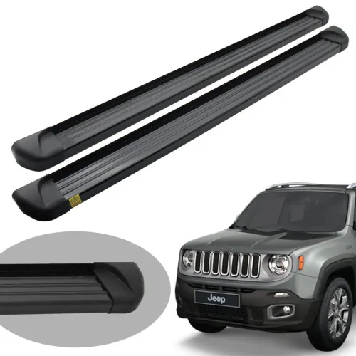 Estribo Track alumínio preto Jeep Renegade 2016 a 2025