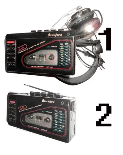 2 Radios Cassete Recorder BrokSonic-Stéreo-Model: TSG-45 (Colecionador ou Decoração)