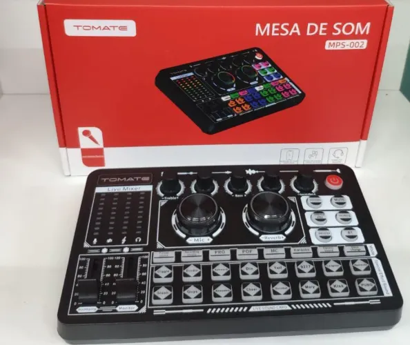 Mesa de Som Canal Duplo Bluetooth com Led RGB Profissional