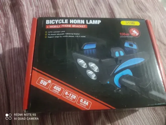 Lanterna dianteira recarregável para bike bicicleta 4 Em 1 com buzina
