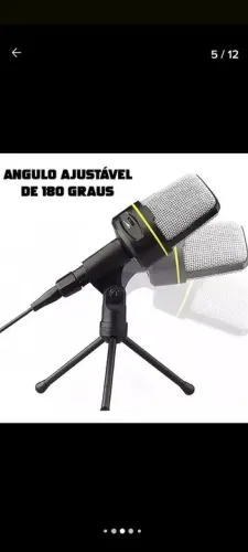 Microfone NOVO condensador omnidirecional preto. Marca Inova.