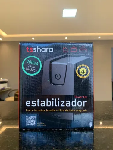 Estabilizador 300VA Bivolt - TS Shara 9001 , Preto.