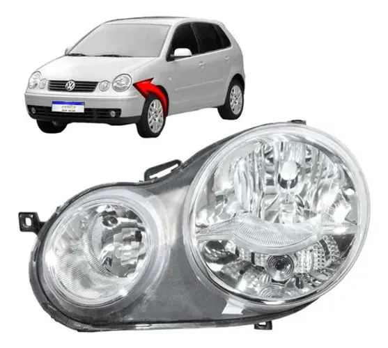 Farol Vw Polo 2003 2004 2005 2006 Cromado Dianteiro Novo L.e Esquerdo