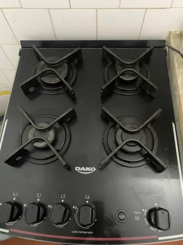 Fogão 4 Bocas Branco Com Mesa De Vidro Dako Novo Supreme Glass Bivolt