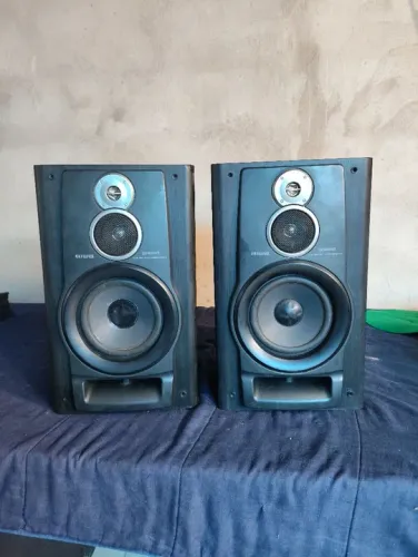 Par de Caixas Acústicas Aiwa avh9 funcionando tudo perfeitamente