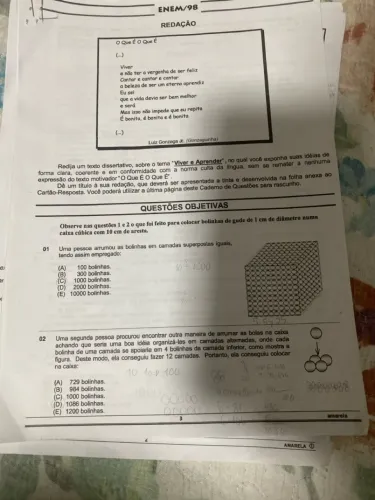 Impressão enem 1998