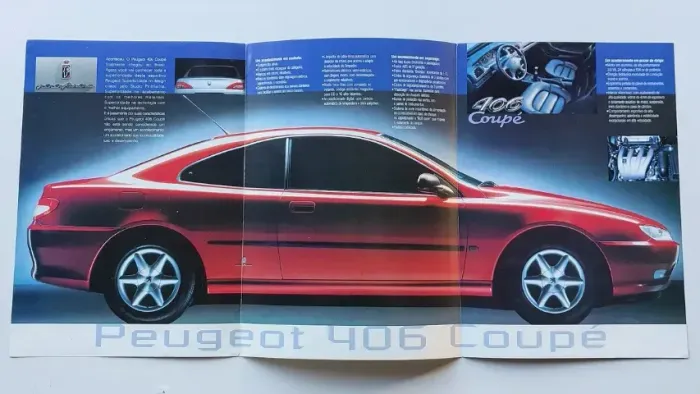 Peugeot 406 Coupe - Catálogo Folder Folheto Pôster Prospecto