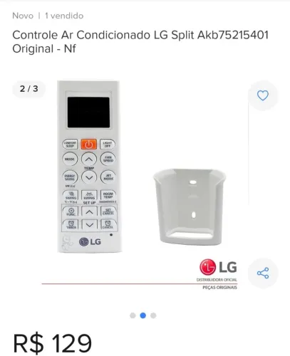 Controle Ar Condicionado LG Split Akb * Original