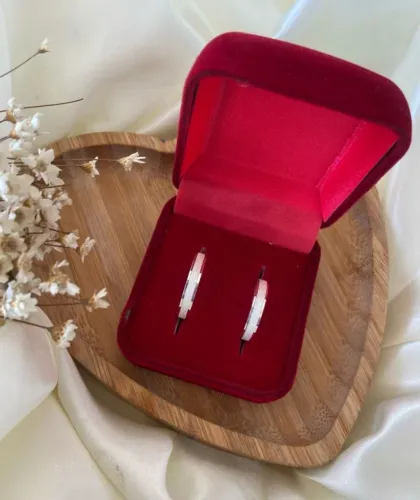 PAR DE ALIANÇA DE PRATA 130$