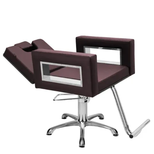 Cadeira de Salão de Beleza Moderna Encosto Reclinável Base Estrela