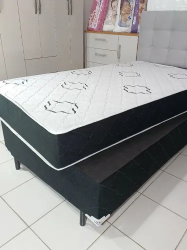 Cama Box Solteirão com colchão molas ensacadas