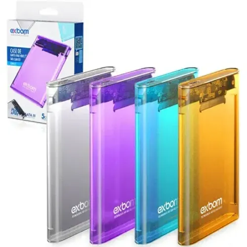 Case HD 2.5 Notebook USB 3.0 Exbom CGHD-37 Transparente - WZetta