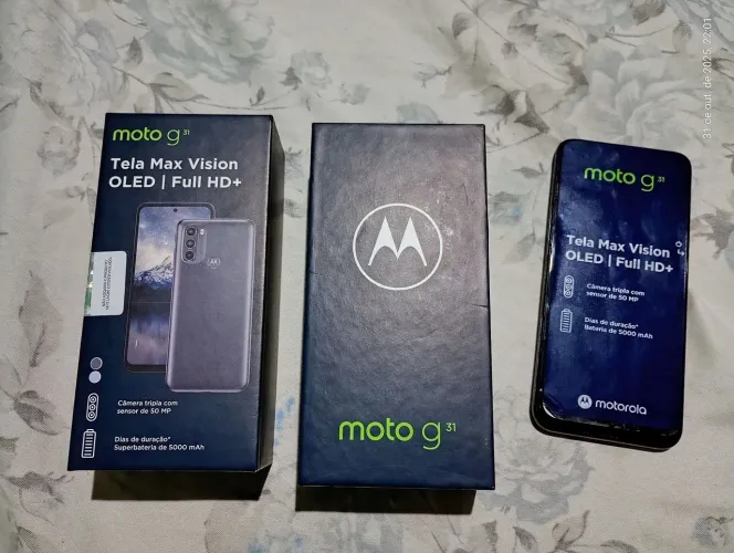 Moto G31 (128GB) - Tela OLED, Câmera Tripla 50MP, Bateria 5000mAh!