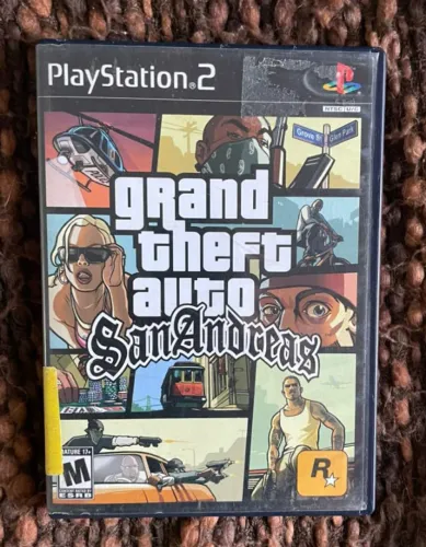 GRAND THEFT AUTO SAN ANDREAS GTA ORIGINAL PLAYSTATION 2 PS2 BLACK LABEL ROCKSTAR C/ MANUAL