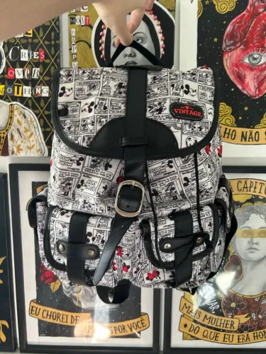 Mochila da Disney Original - Estampa Vintage do Mickey - Mochila Escolar e Universitária